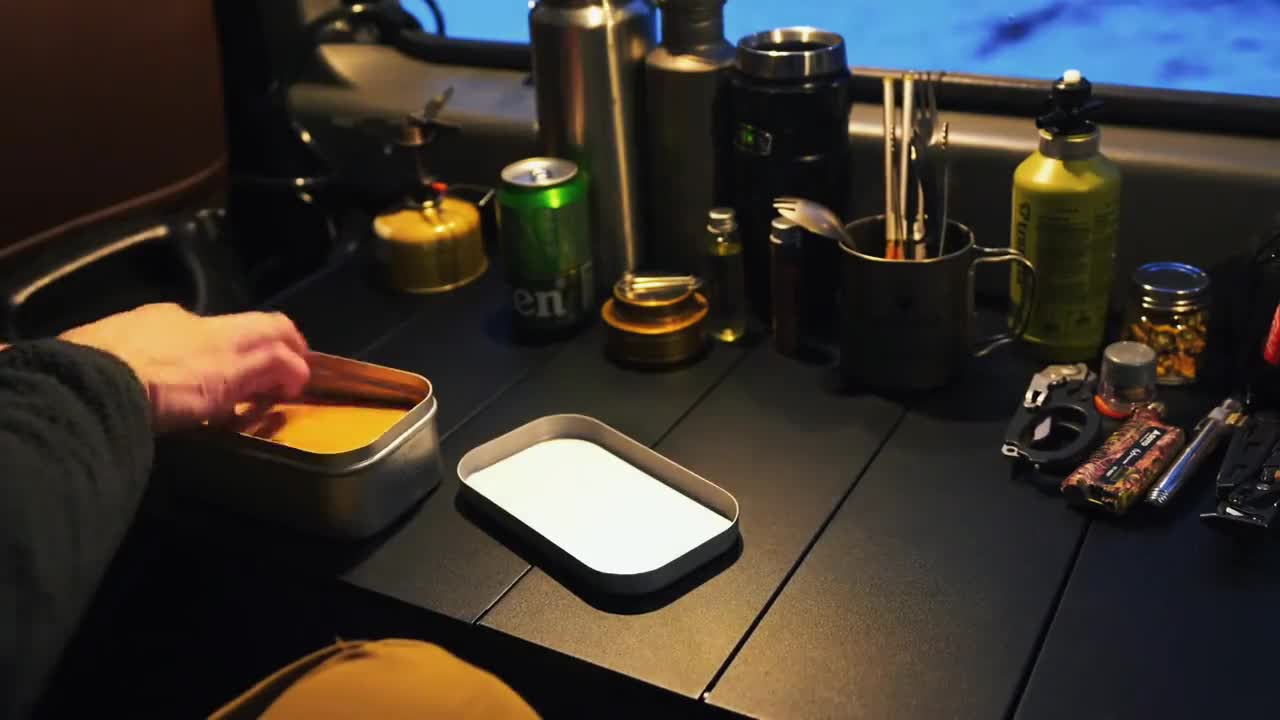 Take portable firewood heater, and go camping alone in snow