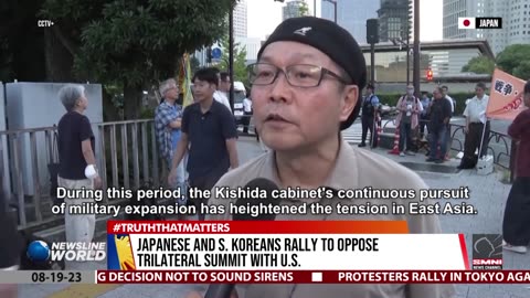 Japanese and S. Koreans rally to oppose trilateral summit with US