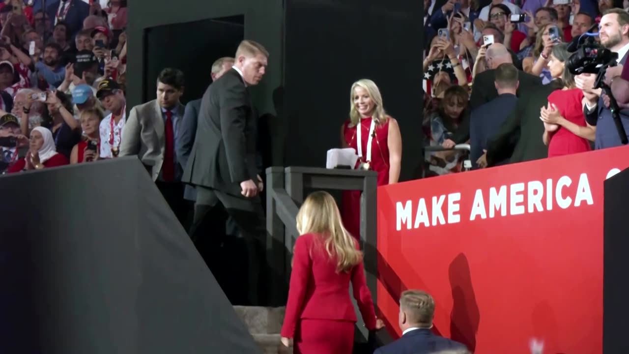 Rare appearance: Melania Trump arrives at RNC