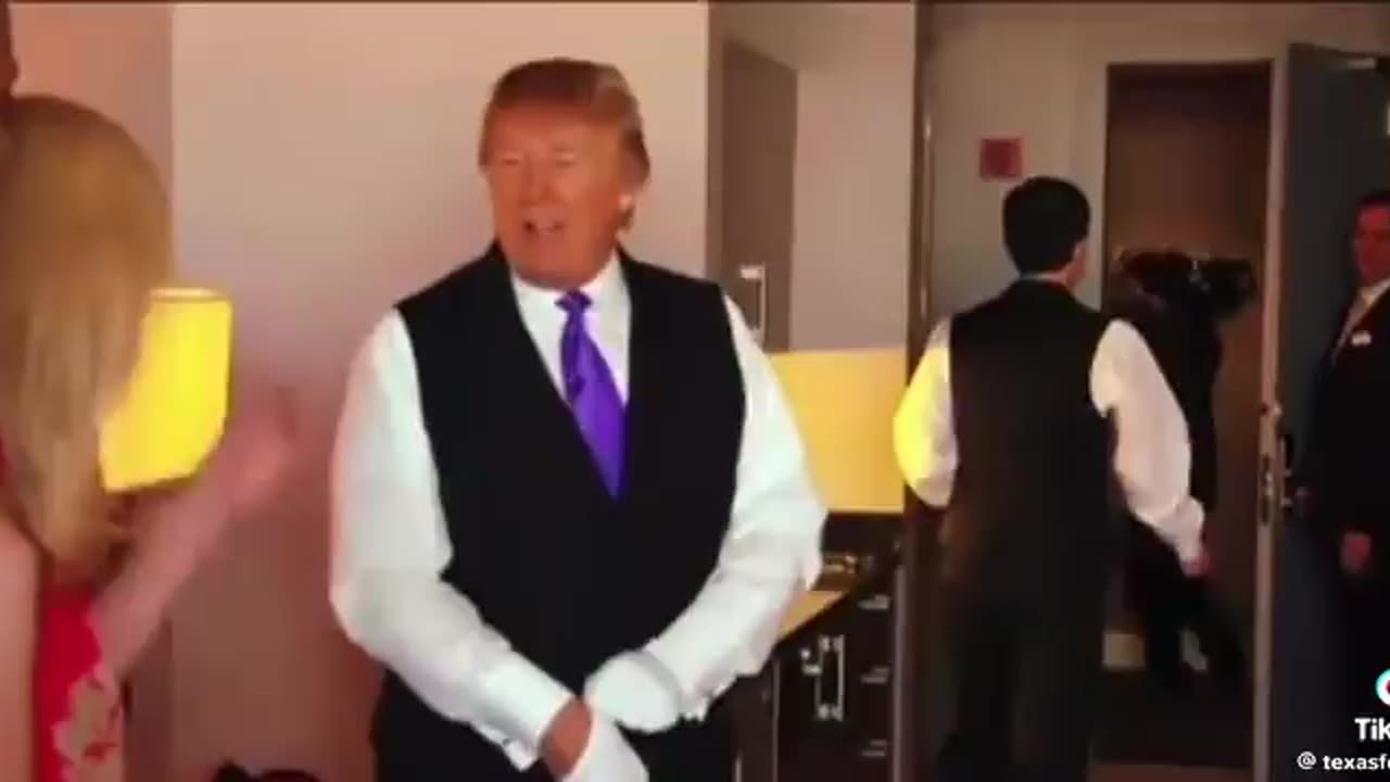 Trump switching places with the bellman in his building.
