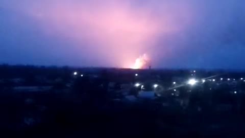 Fire at military warehouses near Balakleya