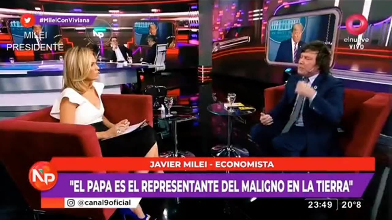 Milei, El papa del vaticano es el representante del diablo en la tierra Viviana Canosa 19-COV