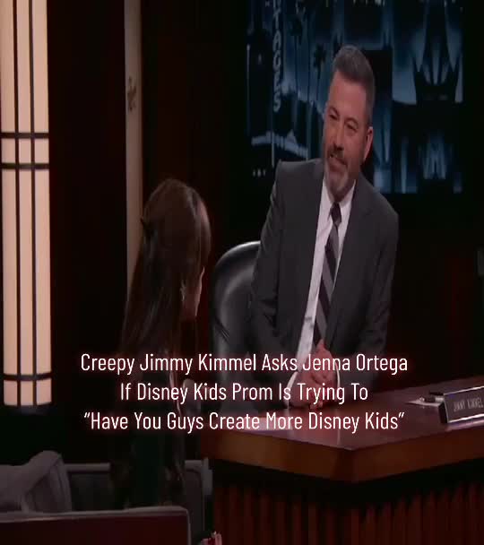 Creepy Jimmy Kimmel Asks Jenna Ortega If Disney Kids Prom Is Trying To "Create More Disney Kids"