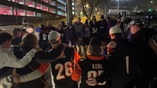 Bills and Bengals Fans Gather to Show Support for Damar Hamlin