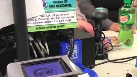 Cashier high on drugs. Damn!!