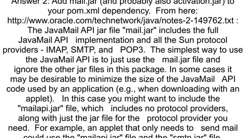 Cannot send email due to NoSuchProviderException smtp