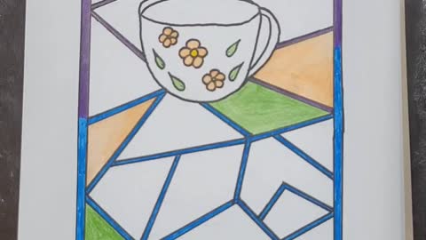 coloring cup drawing