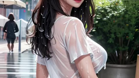 Wet hair,Wet dress,Wet her 젖은 머리, 젖은 옷