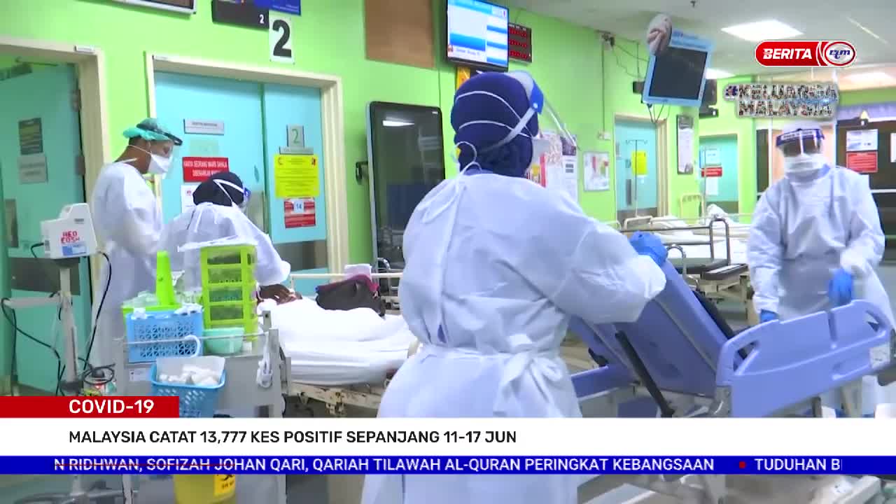 18 JUN 2022 – BERITA TGH HARI – COVID-19 ; MALAYSIA CATAT 13,777 KES POSITIF SEPANJANG 11-17 JUN