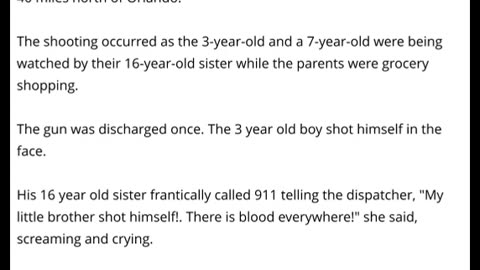3 Year Old Boy Fatally Shoots Himself With Handgun Left In Nightstand - Florida