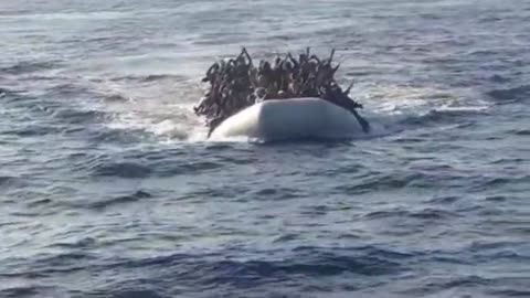 The first 2500 of the half a million waiting to cross from Libya...