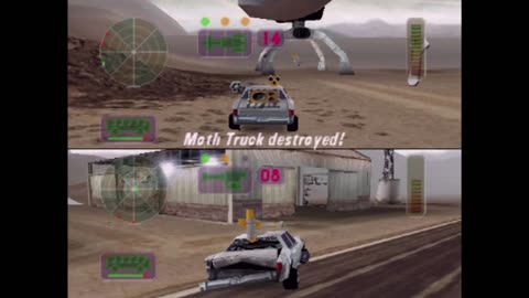 Vigilante 8 Two Player Cooperative Mode - Secret Base (Actual N64 Capture)
