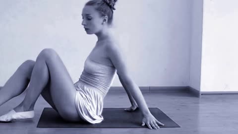 Beautiful & Elegant Woman Doing Relaxing Yoga Bottomless