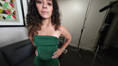 Cute Green dress tryon