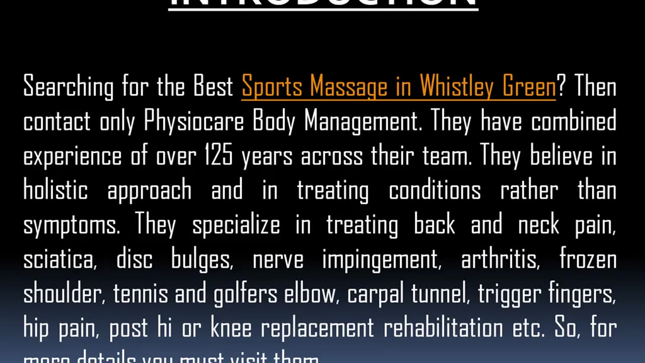 Best Sports Massage in Whistley Green