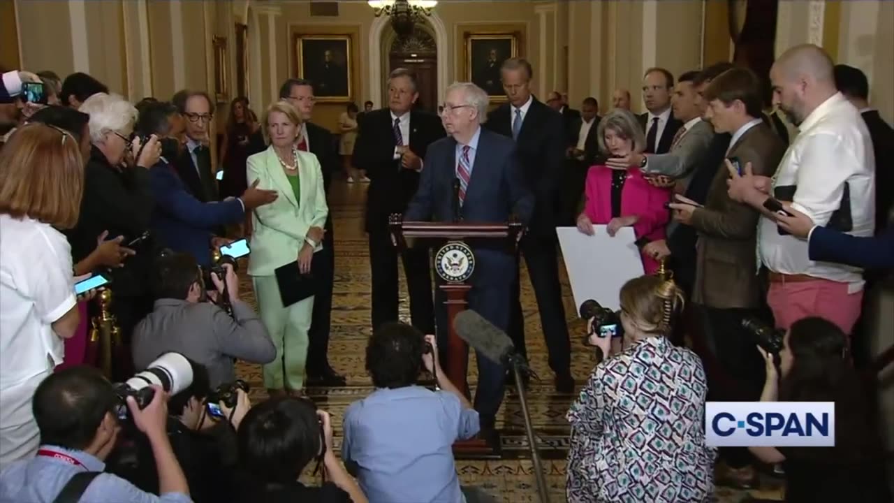 Mitch McConnell Returns to Podium, Tells Press He's "Fine"