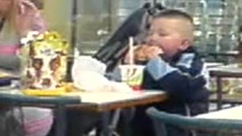 Cute Kiddo Enjoying Macdonalds at St. Georges Harrow, London