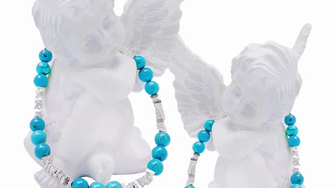 Blue Natural turquoise smooth beads and 925 silver handmade bracelet gemstone