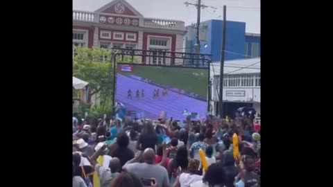 Julien Alfred's victory watch party marks St. Lucia's first-ever Olympic gold medal achievement.