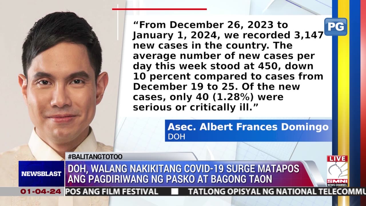DOH, walang nakikitang COVID-19 surge matapos ang pagdiriwang ng Pasko at Bagong Taon