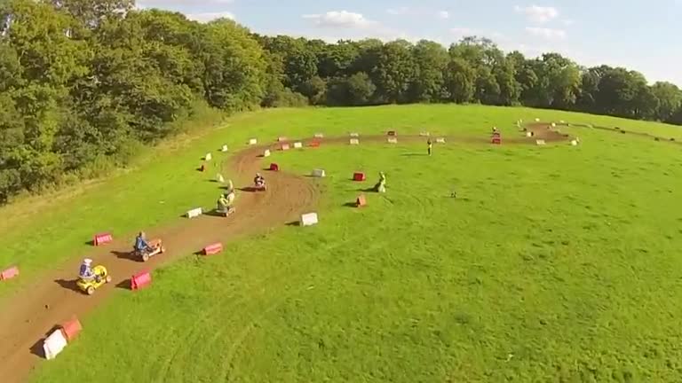Drivers race lawnmowers in world championships