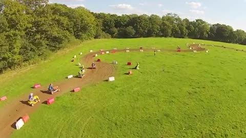 Drivers race lawnmowers in world championships