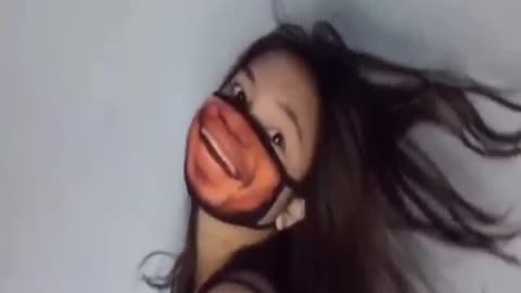Pretty girl has something on her face