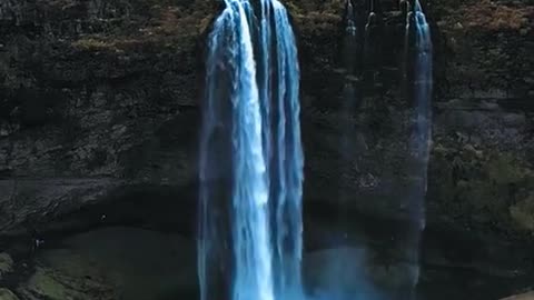down the waterfall