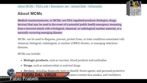 TRATTATO OMS, ITALIA GIA D’ACCORDO Fuori dal Virus n.941.SP