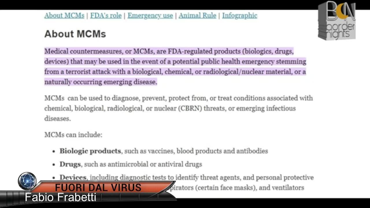 TRATTATO OMS, ITALIA GIA D’ACCORDO Fuori dal Virus n.941.SP