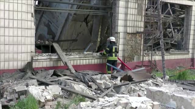 Kyiv says Russian airstrikes hit rail car repair site