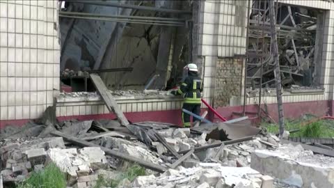 Kyiv says Russian airstrikes hit rail car repair site