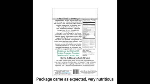 Terrasoul Superfoods Organic Hemp Seeds, 1 Lb - Hulled Fresh
