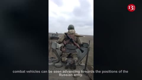 Ukrainian army is advancing towards Russian positions with tanks, armored fighting vehicles