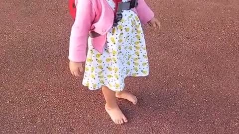 Little One Not Bothered About Lost Shoes
