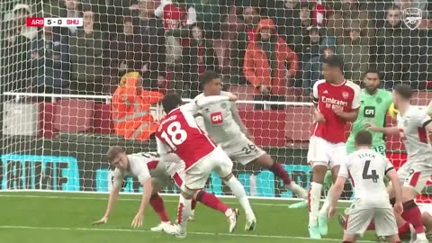 Arsenal vs Sheffield Highlights (5-0) Nketiah's hat trick