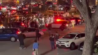 Austin: chaos erupted overnight as dozens cars and people attack police