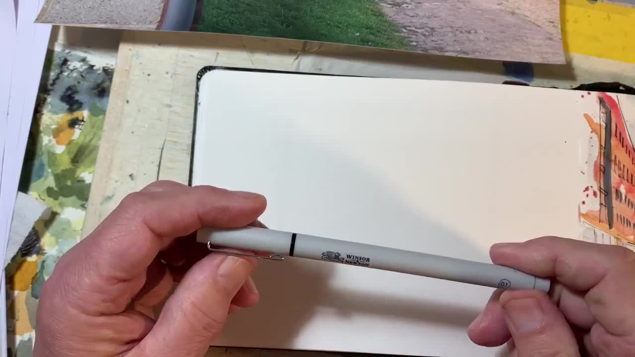 Pen and wash drawing demonstration of a farmyard-8