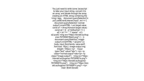 Input to each letter&#39;s own individual image HTML