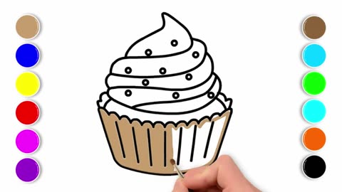 How to Draw a Cupcake Easy Step by Step and Coloring for Kids