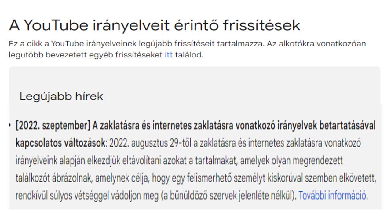 Youtube pedofil irányelvei