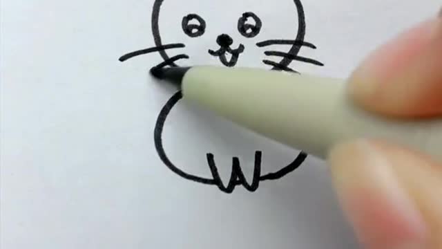 Draw cut cat 🐱 #pfy #simpledrawing #simplestrokes #acrylicmarker