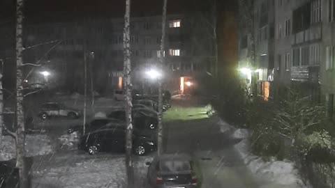 Зимний, ночной город