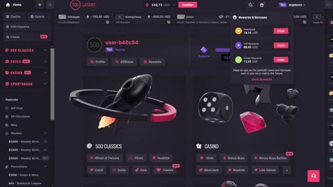 500 Casino - Weekly Bonus