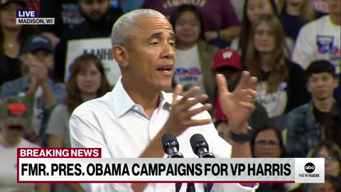 Obama warns of 'older, loonier' Trump during Wisconsin rally