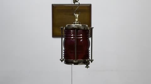 Original PERKO, Maritime Ship Salvage Brass nautical Cargo Vintage Electric Lamp - Red Glass