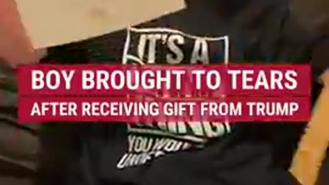 Boy brought to tears after receiving gift from Trump