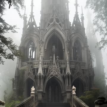 Gothic Architecture | Rainy | Moody | Abandoned Church | Digital Art | AI Art #abandoned #gothic