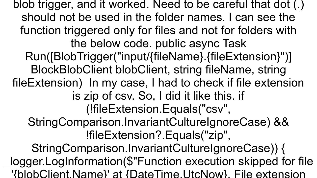 How to make Azure function trigger only for files not for folders