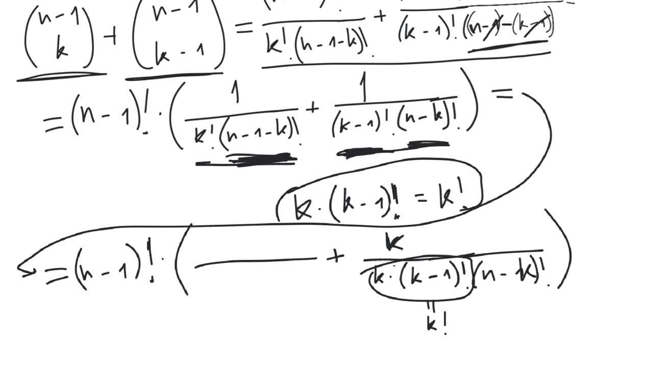 Pascal's formula about binomial coefficients | general mathematics | intermediate level